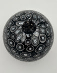 Hand Blown Glass Ball Vase in Black and White