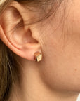 Gold Cube Nugget Earrings