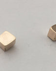 Gold Cube Nugget Earrings