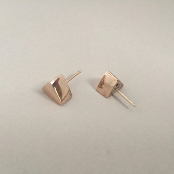 Gold Triangle Nugget Earrings