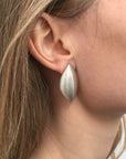 Ridged Leaf Post Earrings