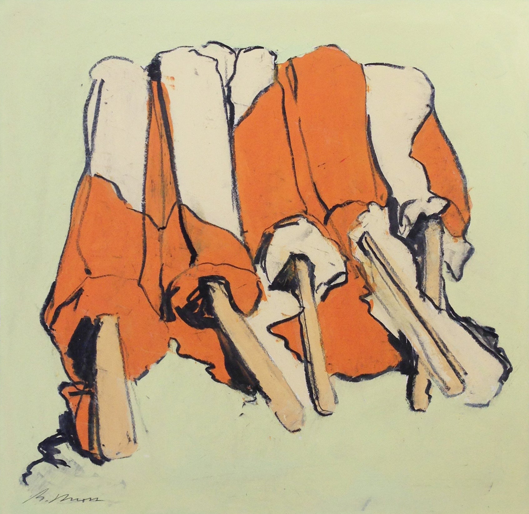 Oil pastel drawing of popsicles.