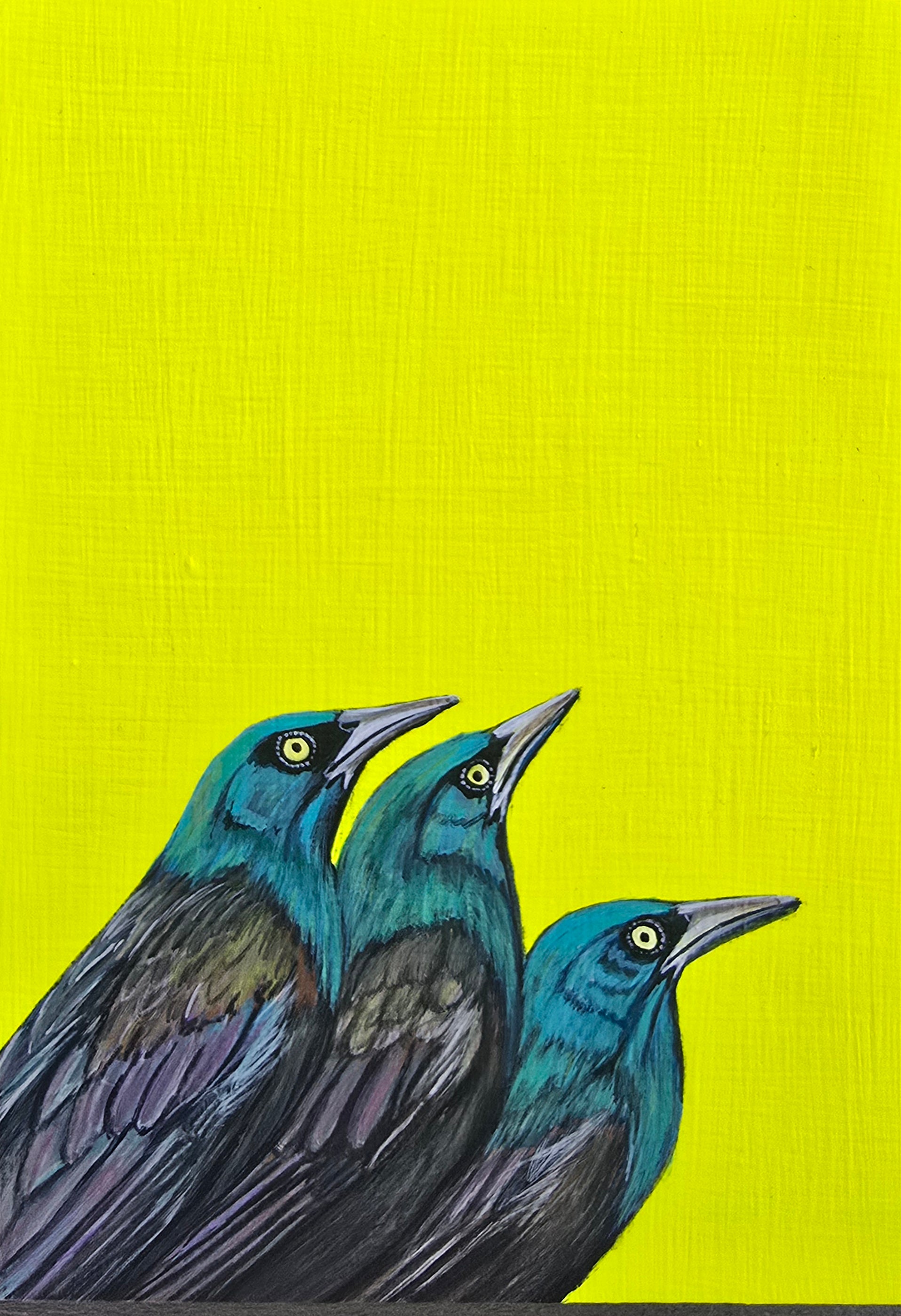 Red Bellied Woodpecker, acrylic on panel