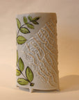 Vines Vase in White & Green