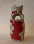 Red and White Multi Vase