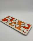 Orange Flower Decorated Flat Tray