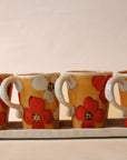 Orange Hues Tea Cup Set with Tray