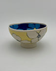 Small Bowl with Navy Blue Interior & Pale Yellow Exterior