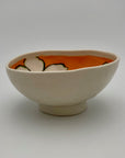 Small bowl with Orange Floral Decorated Interior