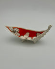 Leaf-shaped Red Ring Bowl