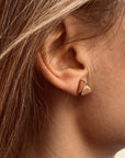 Gold Triangle Nugget Earrings